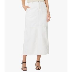 Madewell Carpenter Denim Maxi Skirt in Tile White Size 31